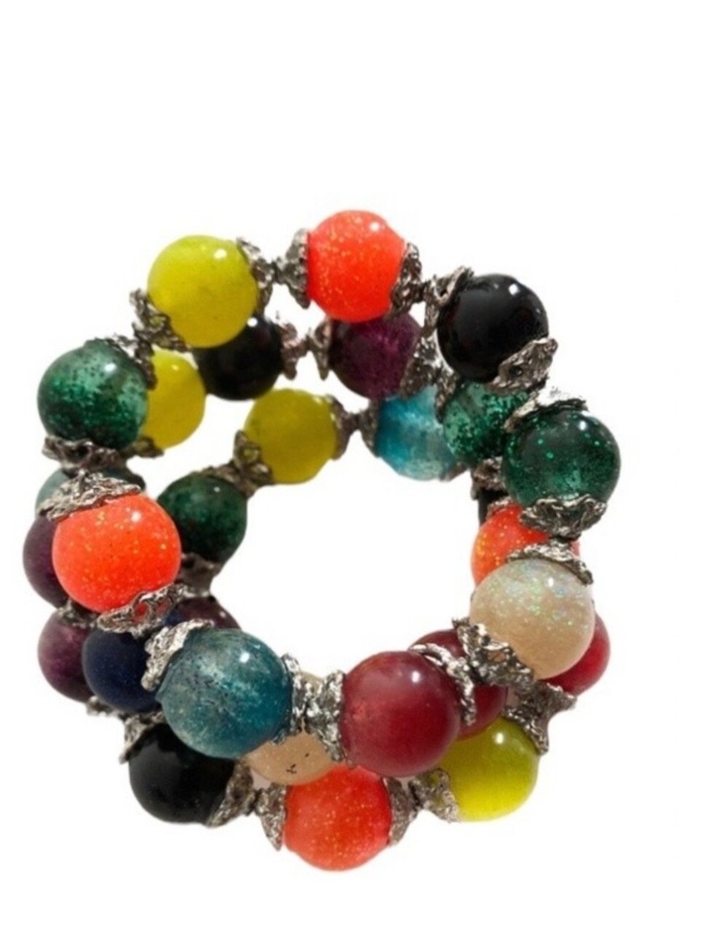 Resin Memory Wire BUBBLE Ball Bracelet Handmade